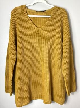 JENNI KAYNE SWEATER FISHERMAN ORGANIC COTTON QUIET LUXURY KNIT LONGLINE
